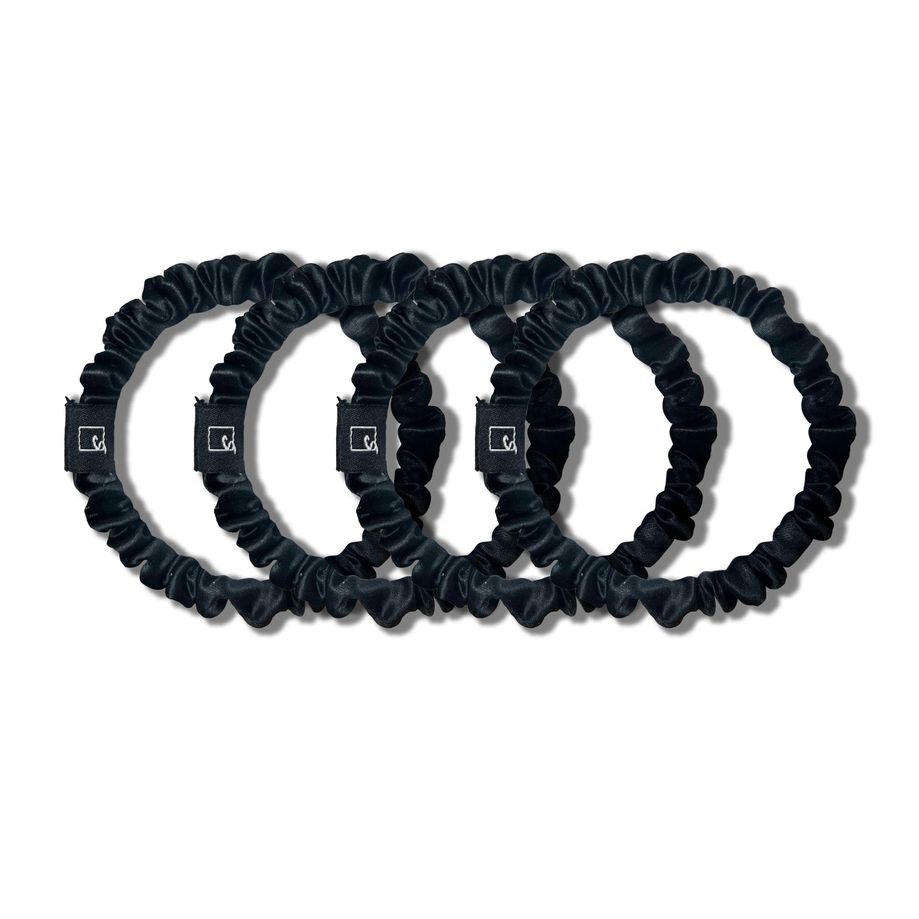Midnight skinny scrunchies-set of 4