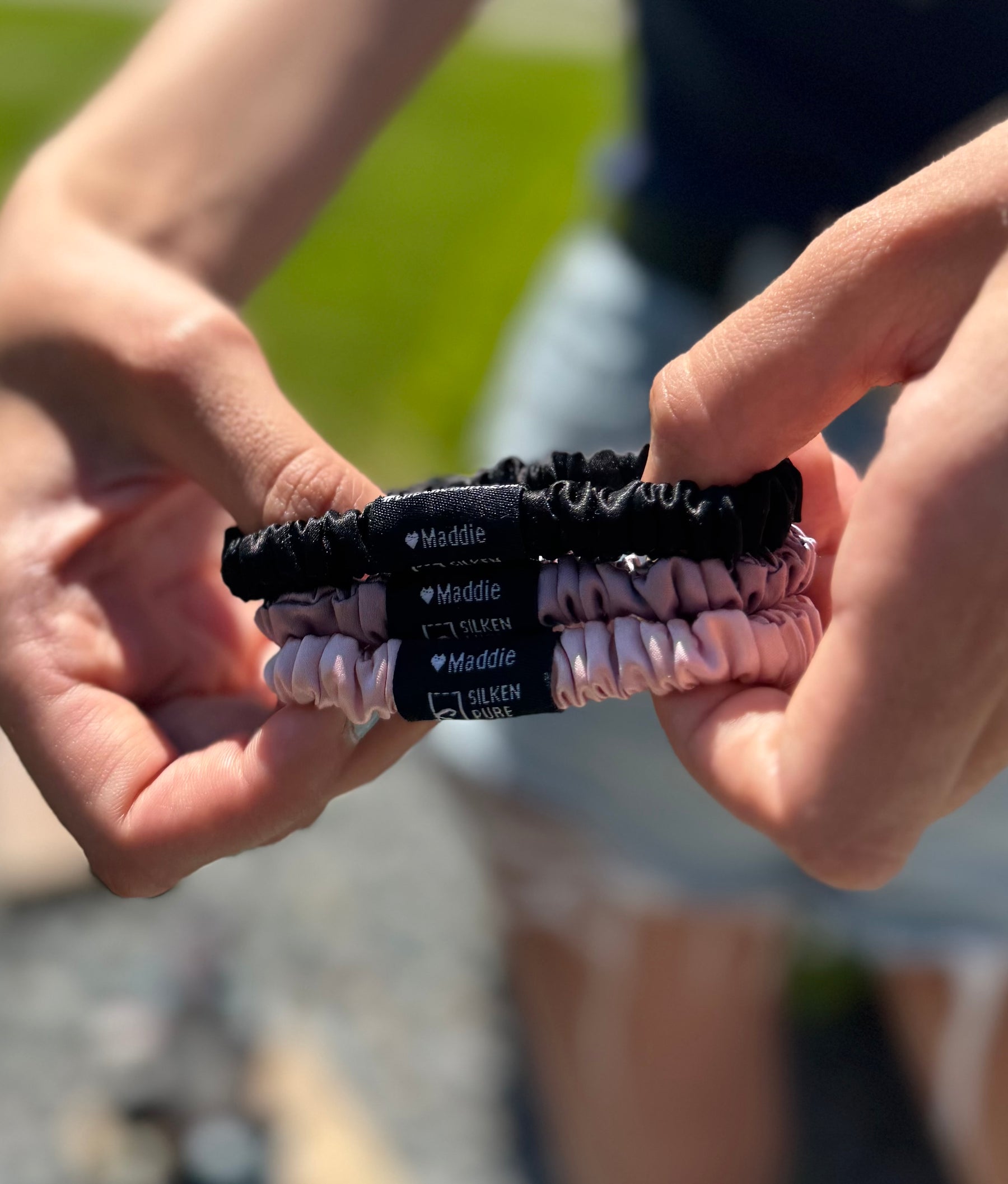 ~YES Spring set in pink, black and lavender ~New limited edition scrunchie set~50% proceeds donated to YES!