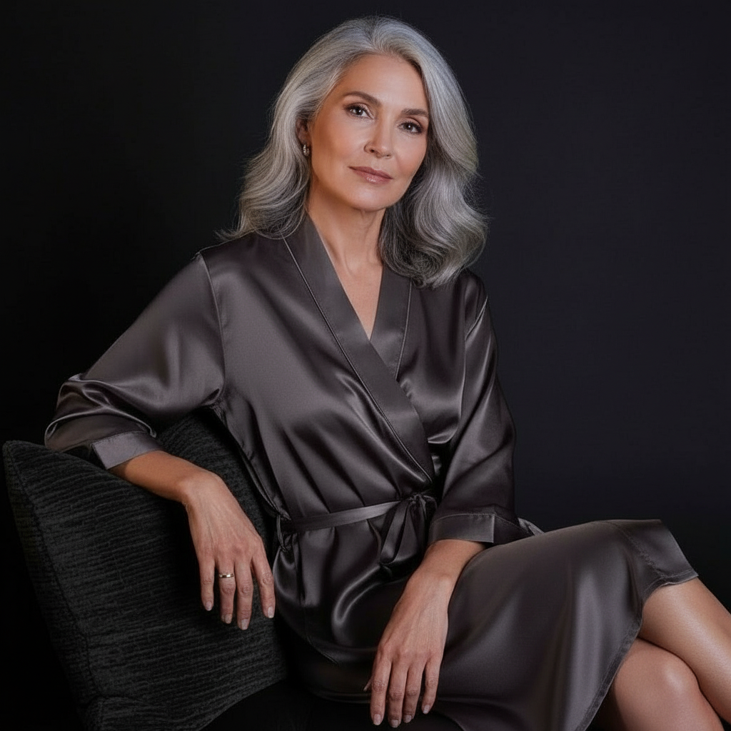 SALE! Luxurious Pure 22-Momme Mulberry Silk Robe – Timeless Elegance