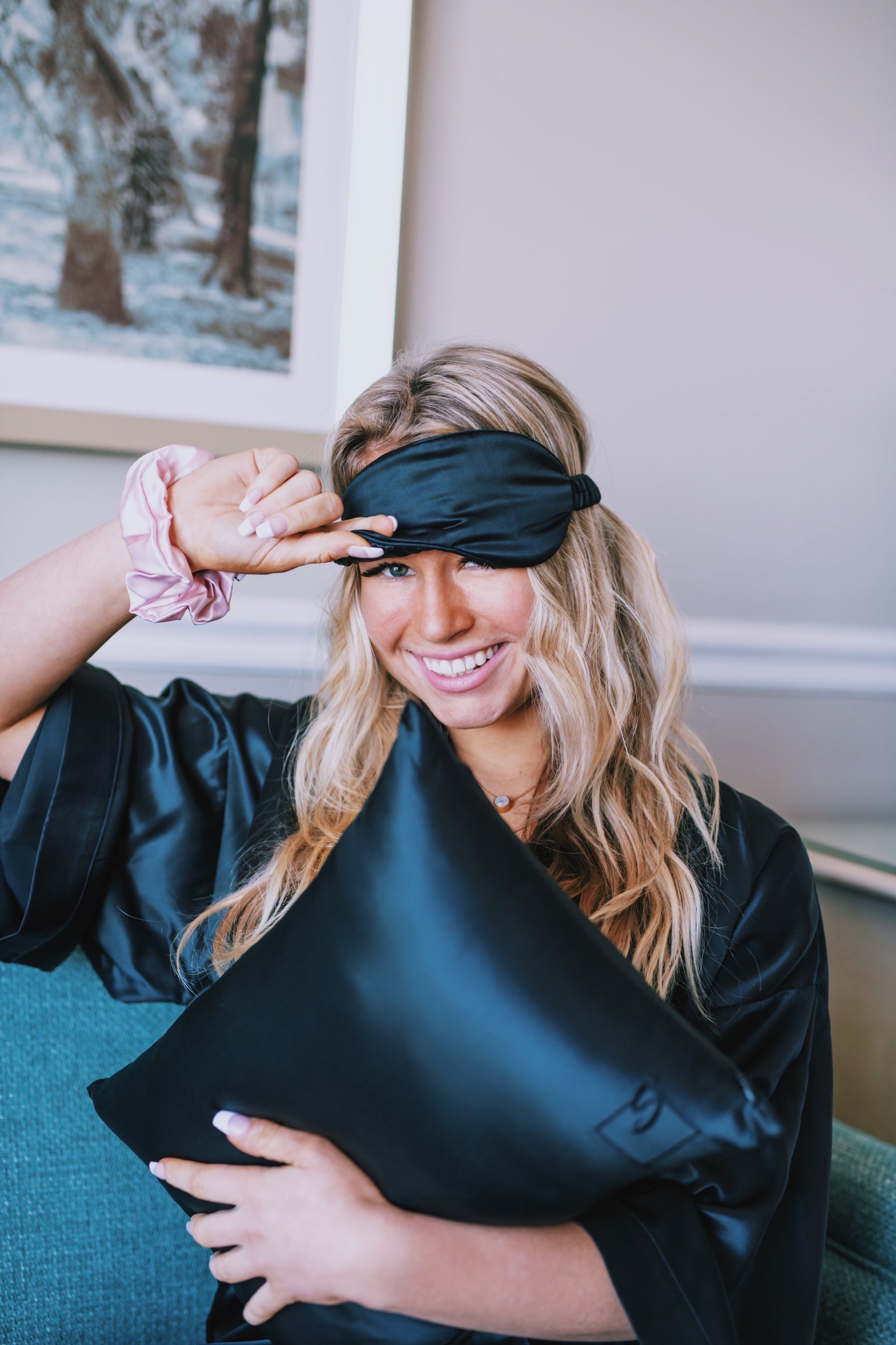 Sleep Mask- Black - Silken Pure