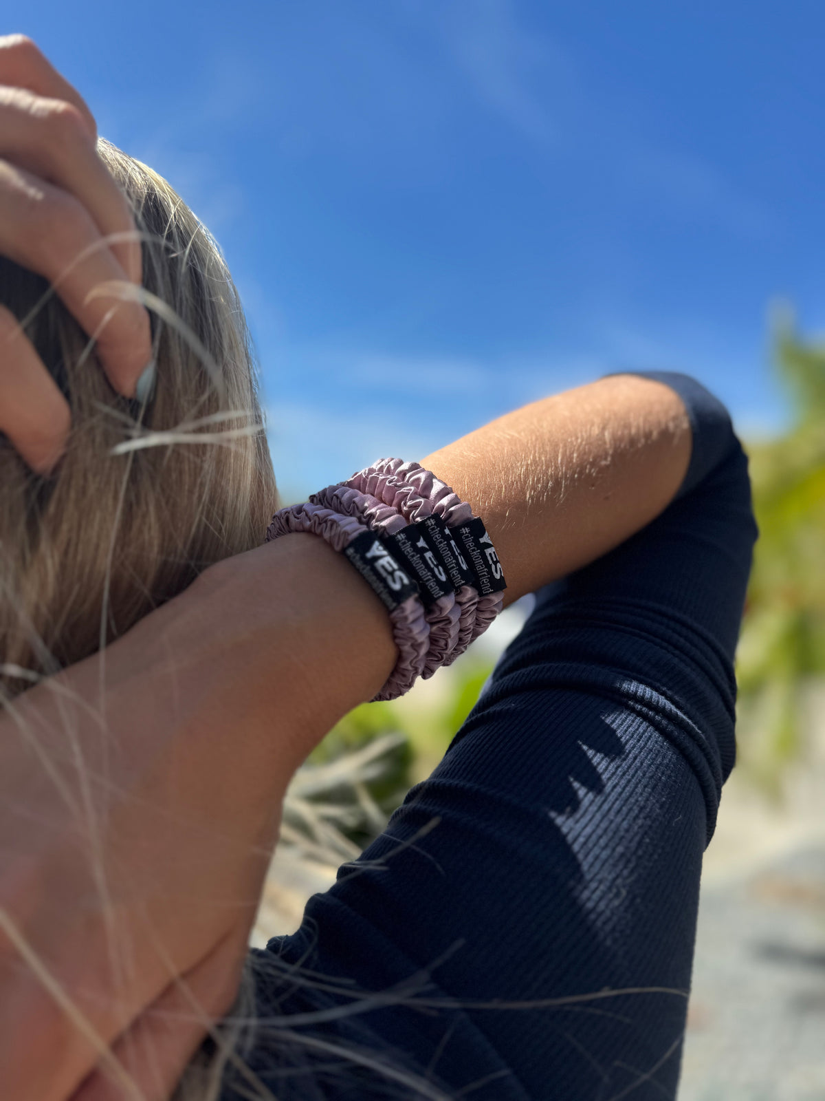 ~YES Spring set in pink, black and lavender ~New limited edition scrunchie set~50% proceeds donated to YES!