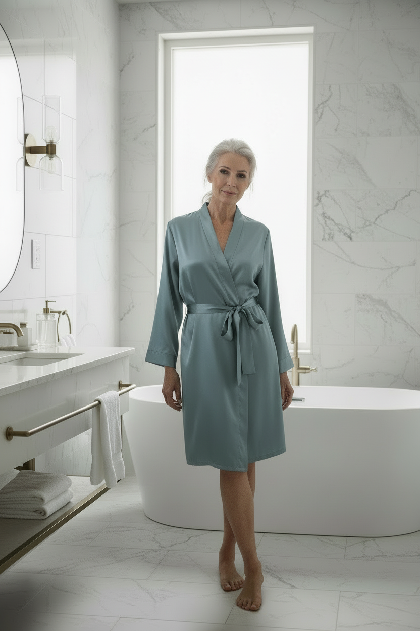 SALE! Luxurious Pure 22-Momme Mulberry Silk Robe – Timeless Elegance