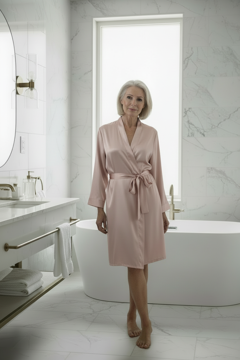 SALE! Luxurious Pure 22-Momme Mulberry Silk Robe – Timeless Elegance