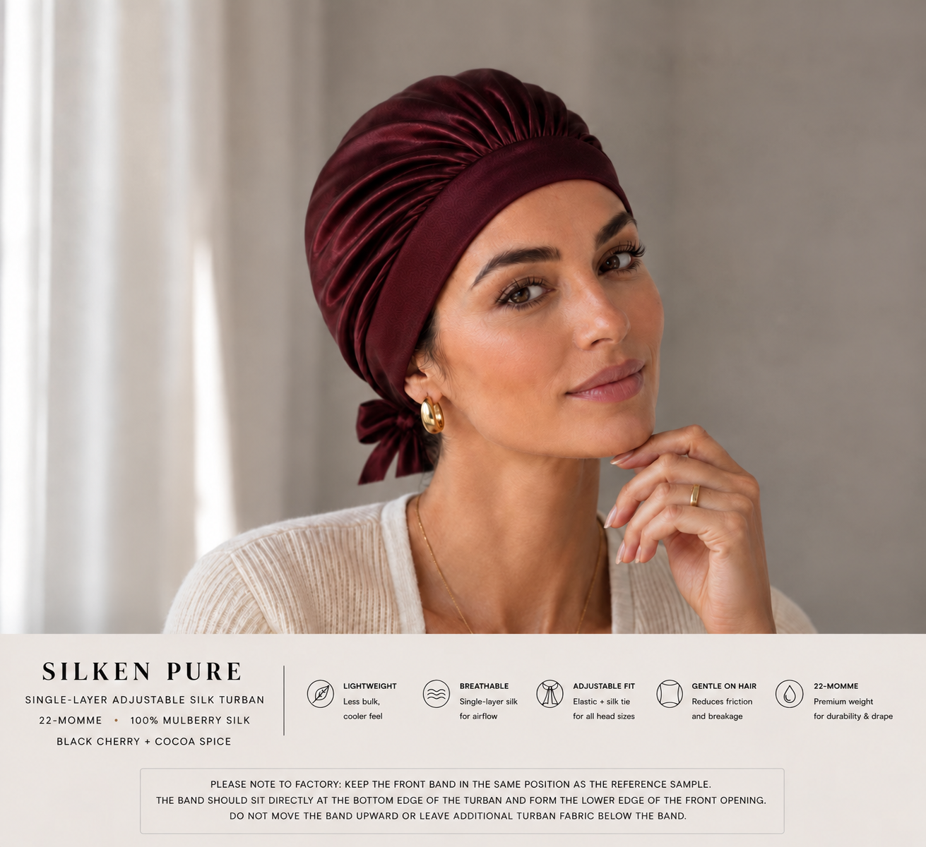 Silken Pure Silk Sleep Wrap | Single-Layer Adjustable 22-Momme Silk| Special Preorder pricing Now