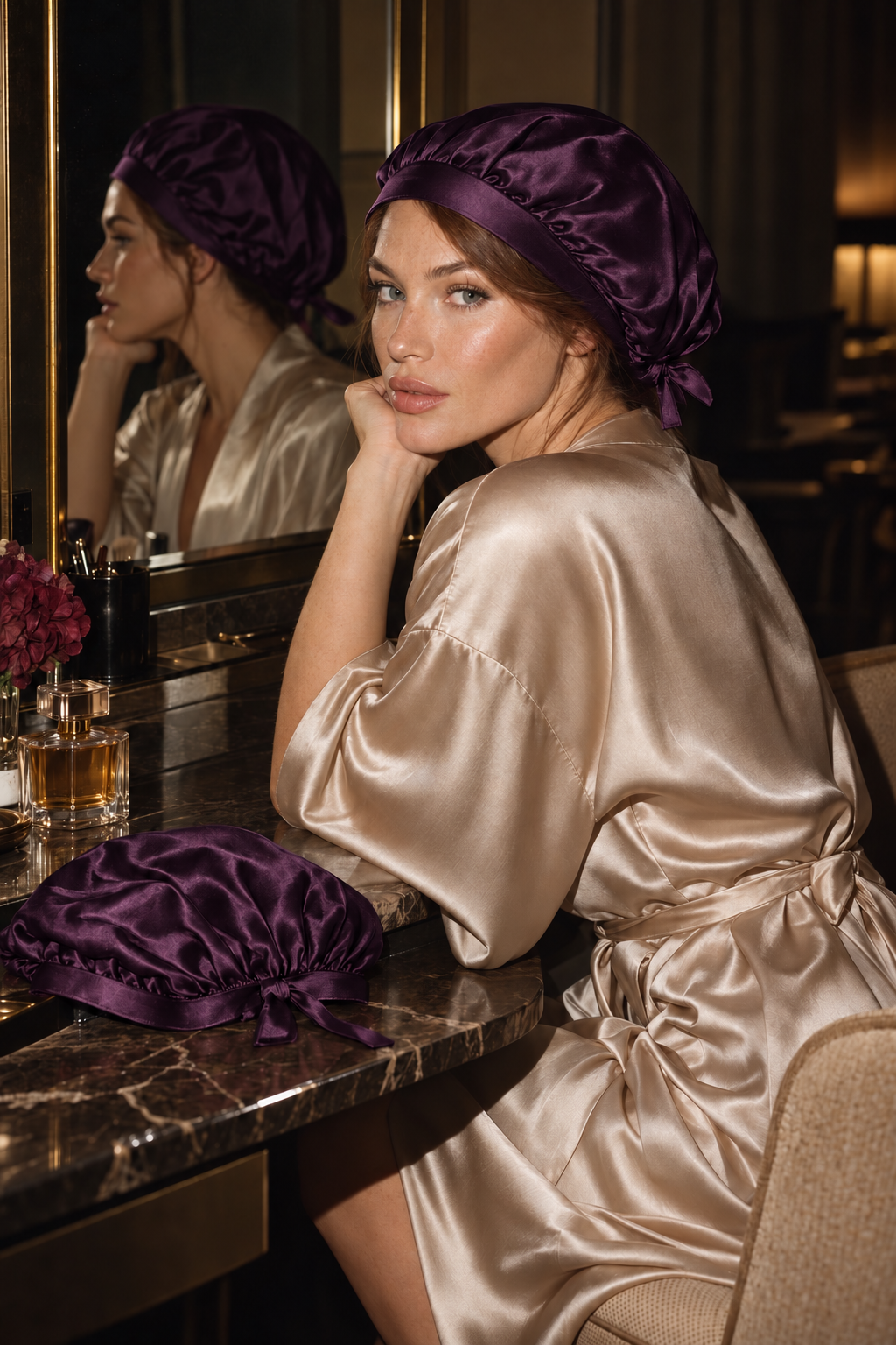 Silken Pure Silk Sleep Wrap | Single-Layer Adjustable 22-Momme Silk-Shipping NOW