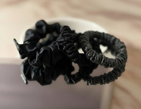 Set of 3 ~Pure silk  1 mid size scrunchie AND 2 skinny scrunchies
