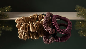 Set of 3 ~Pure silk  1 mid size scrunchie AND 2 skinny scrunchies